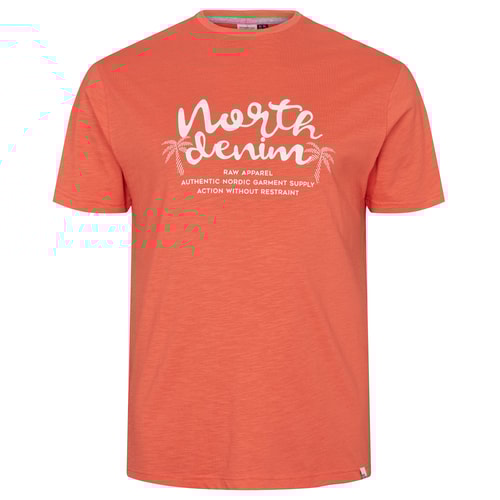 North 56°4 'North Denim' Print T-Shirt Orange